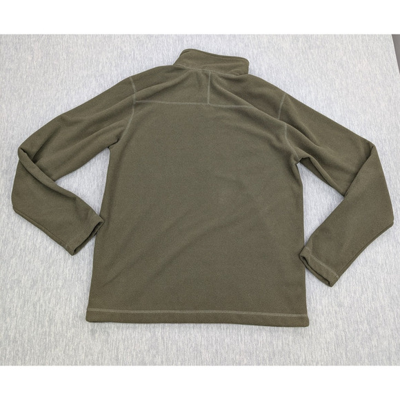 North Face Pullover Mens Medium Green 1/4 Zip Grid Fleece Outdoor Hiking Jacket - Picture 2 of 12